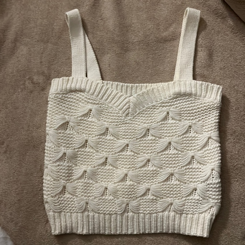 White crochet Zara top